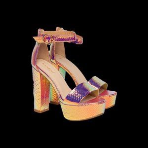 Closing Sale!  Direct from Manufacturer! Iridescent strappy platforms